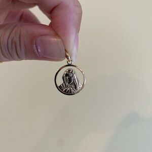 14k Gold Virgin Mary Charm
